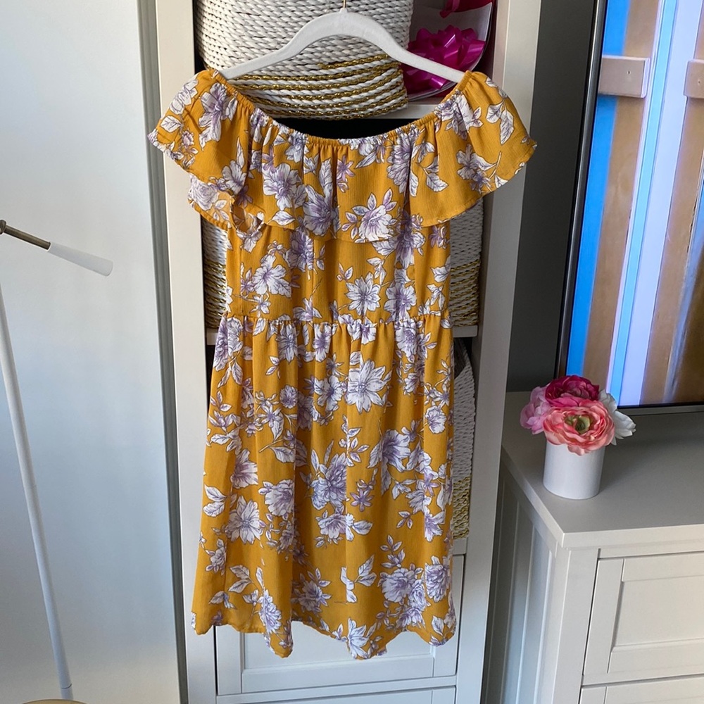 Xhiliration Floral Off-the-shoulder Dress